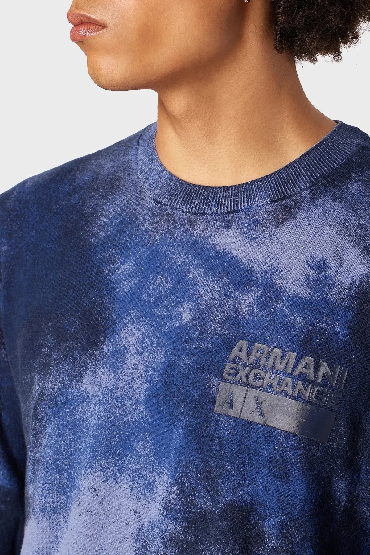 Armani Exchange Pamuklu Regular Fit Logo Detaylı Tasarım Erkek Kazak 6RZM2D ZMW8Z 25EC MAVİ - 3