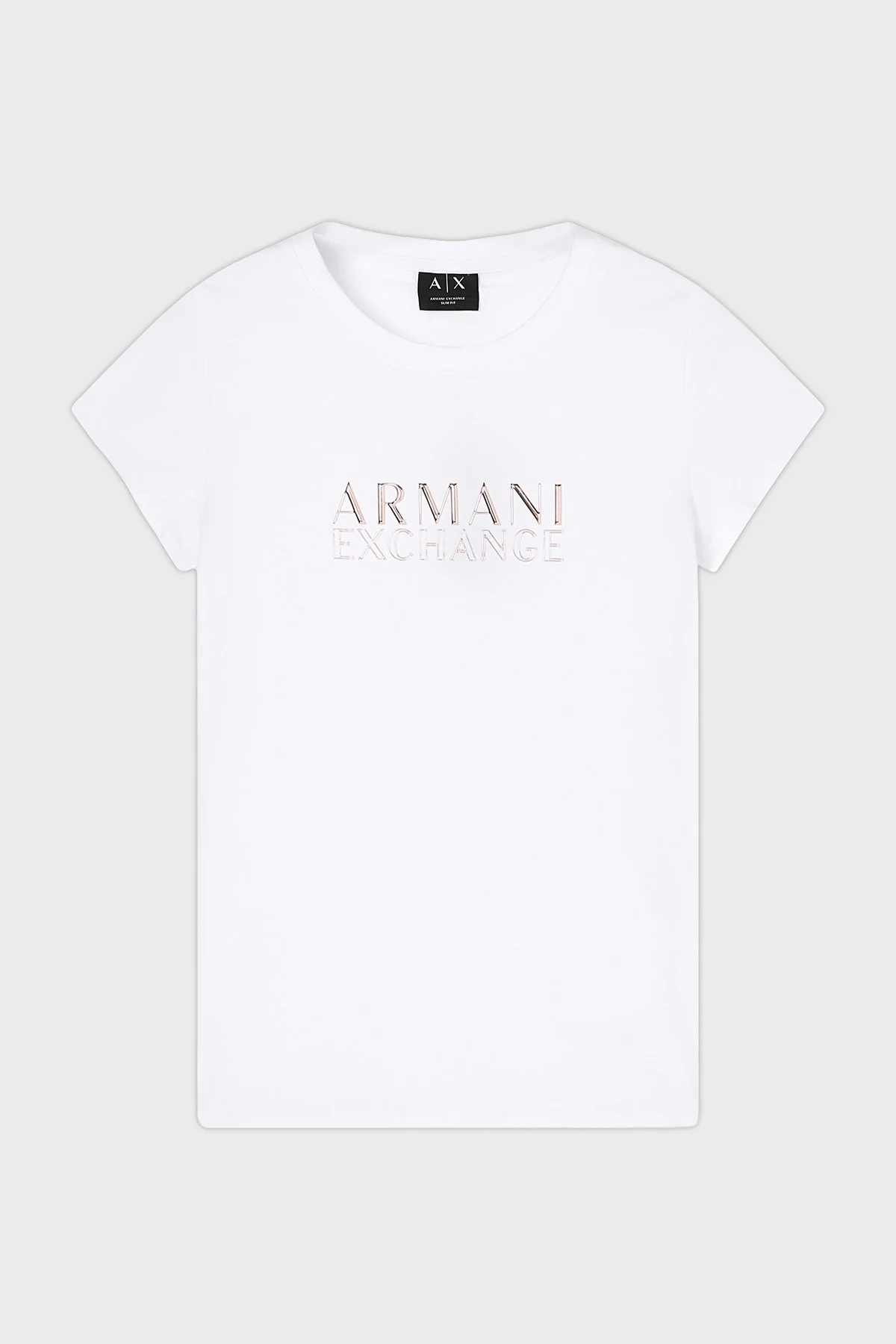 Armani Exchange Pamuklu Regular Fit Logolu Bisiklet Yaka Bayan T Shirt XW001837 AF16294 U0002 BEYAZ - 6