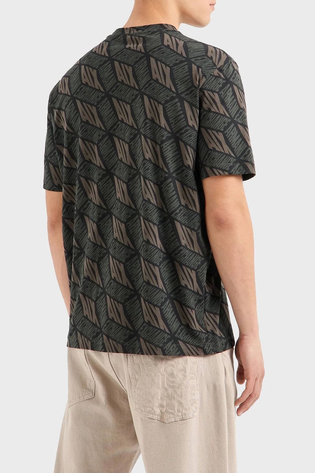 Armani Exchange Pamuklu Regular Fit Logolu Bisiklet Yaka Erkek T Shirt 6DZTHY ZJH4Z 22CR HAKİ - 2