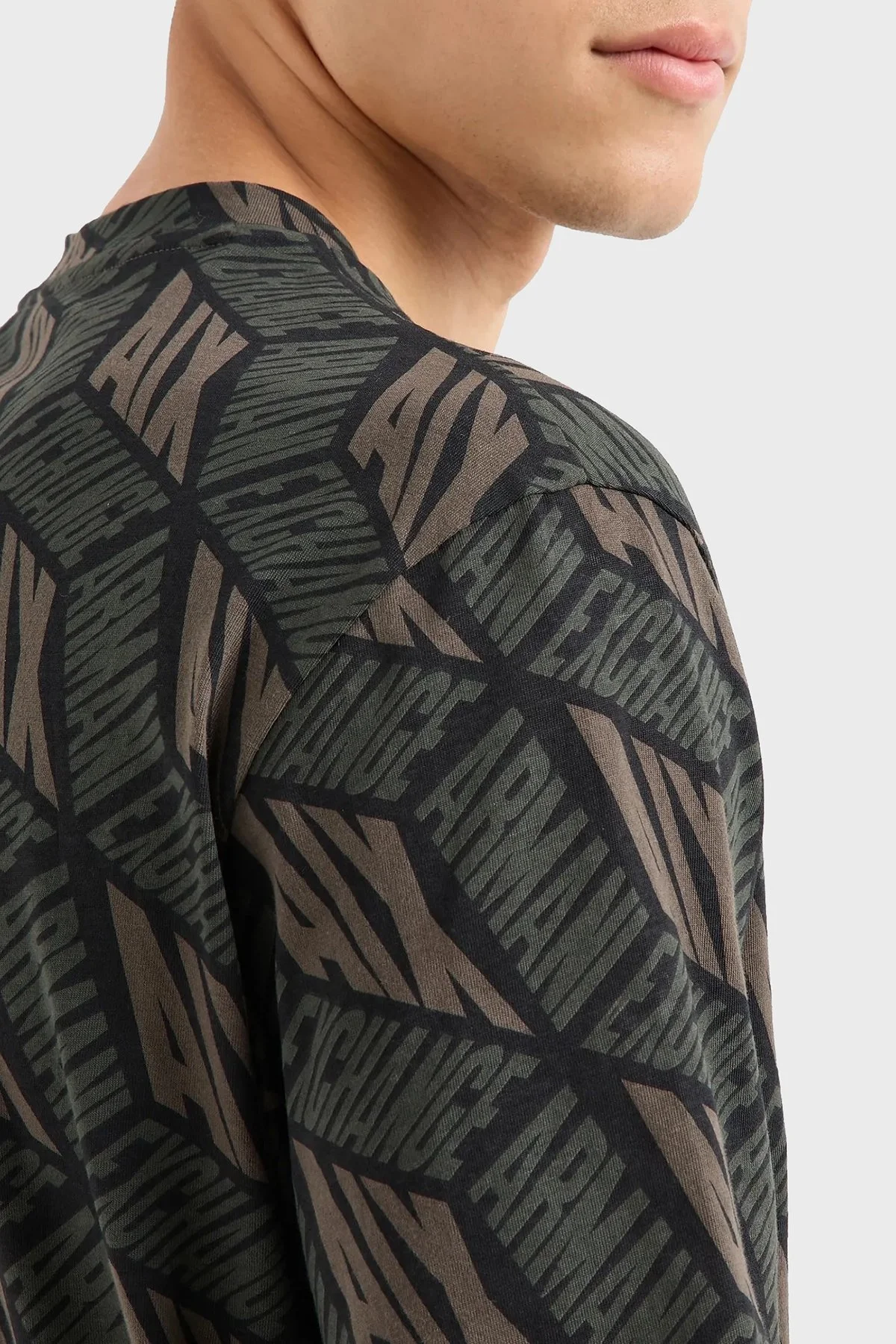 Armani Exchange Pamuklu Regular Fit Logolu Bisiklet Yaka Erkek T Shirt 6DZTHY ZJH4Z 22CR HAKİ - 3