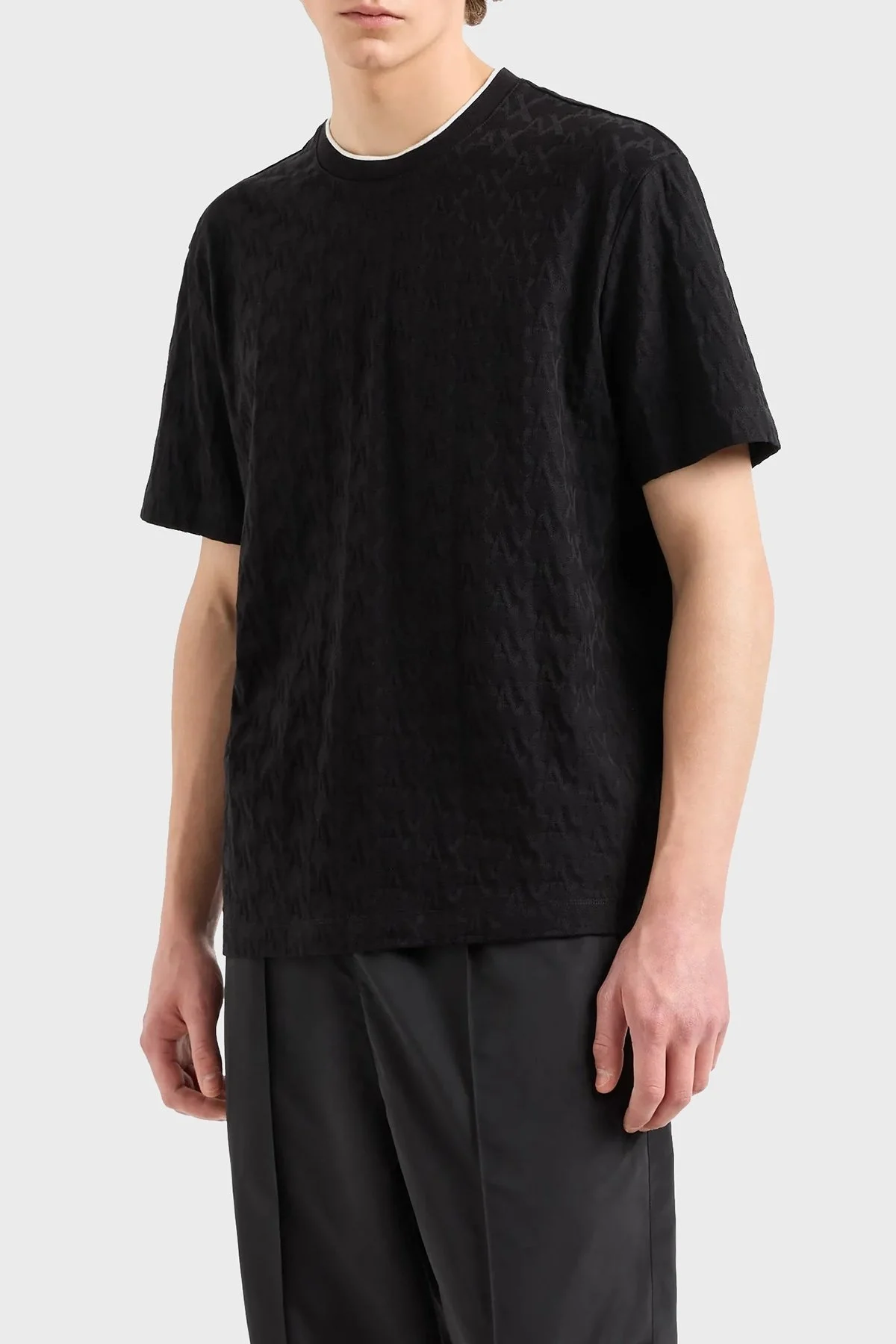 Armani Exchange Pamuklu Regular Fit Logolu Bisiklet Yaka Erkek T Shirt 6DZTLB ZJ2ZZ 1200 SİYAH - 6