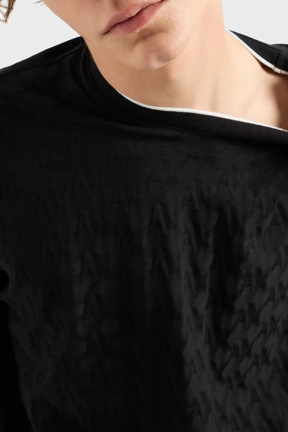 Armani Exchange Pamuklu Regular Fit Logolu Bisiklet Yaka Erkek T Shirt 6DZTLB ZJ2ZZ 1200 SİYAH - 9