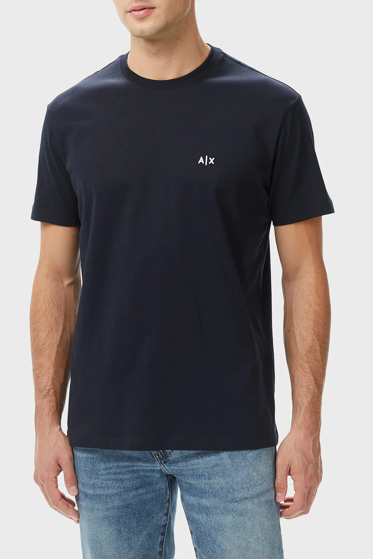 Armani Exchange Pamuklu Regular Fit Logolu Bisiklet Yaka Erkek T Shirt XM001568 AF10358 UB101 LACİVERT - 1