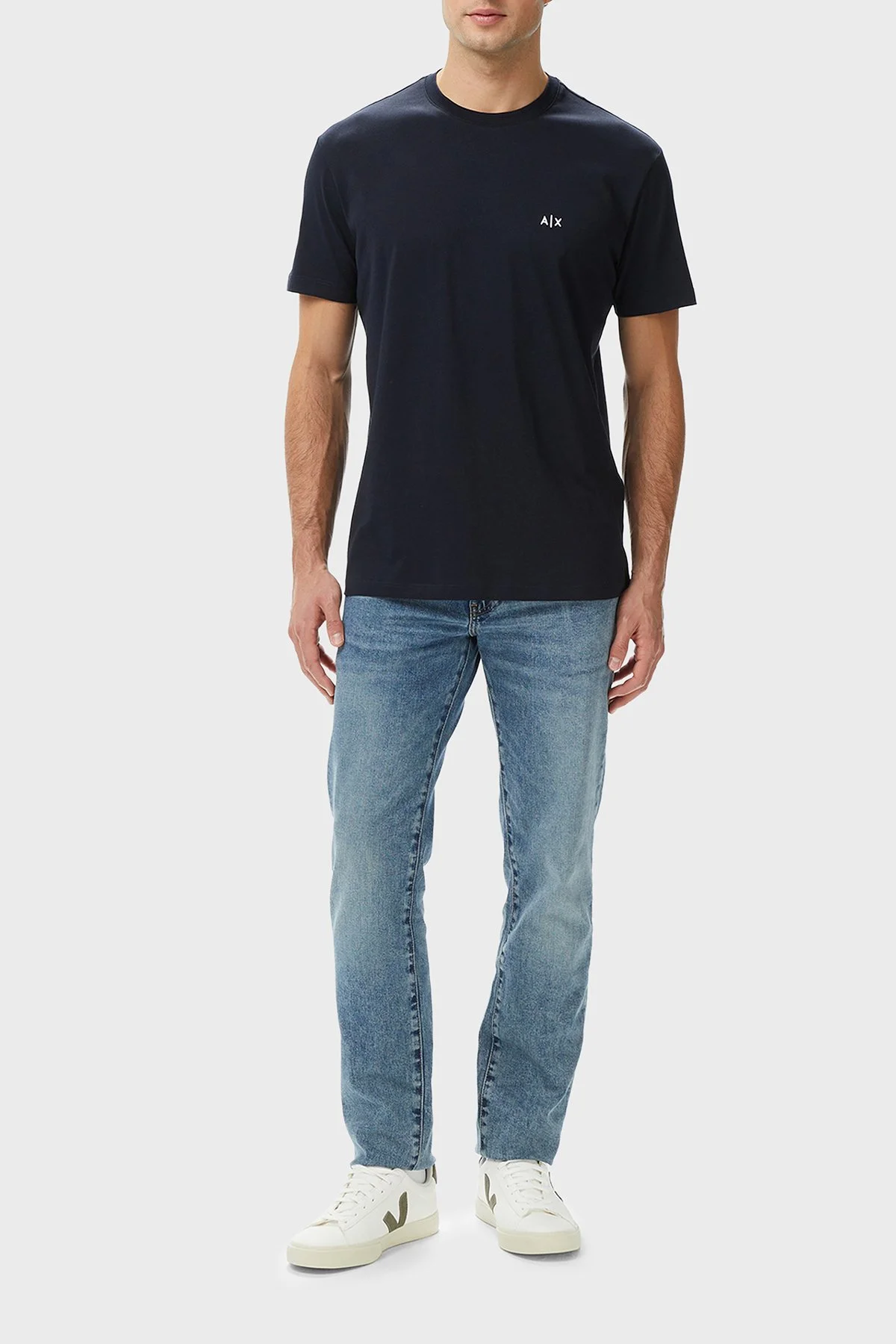Armani Exchange Pamuklu Regular Fit Logolu Bisiklet Yaka Erkek T Shirt XM001568 AF10358 UB101 LACİVERT - 2