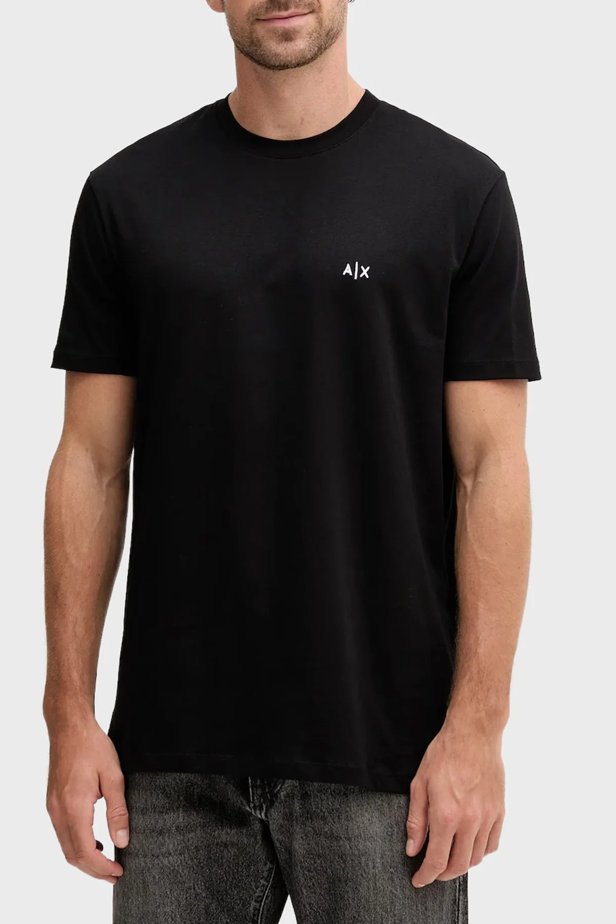 Armani Exchange Pamuklu Regular Fit Logolu Bisiklet Yaka Erkek T Shirt XM001568 AF10358 UC001 SİYAH - 1