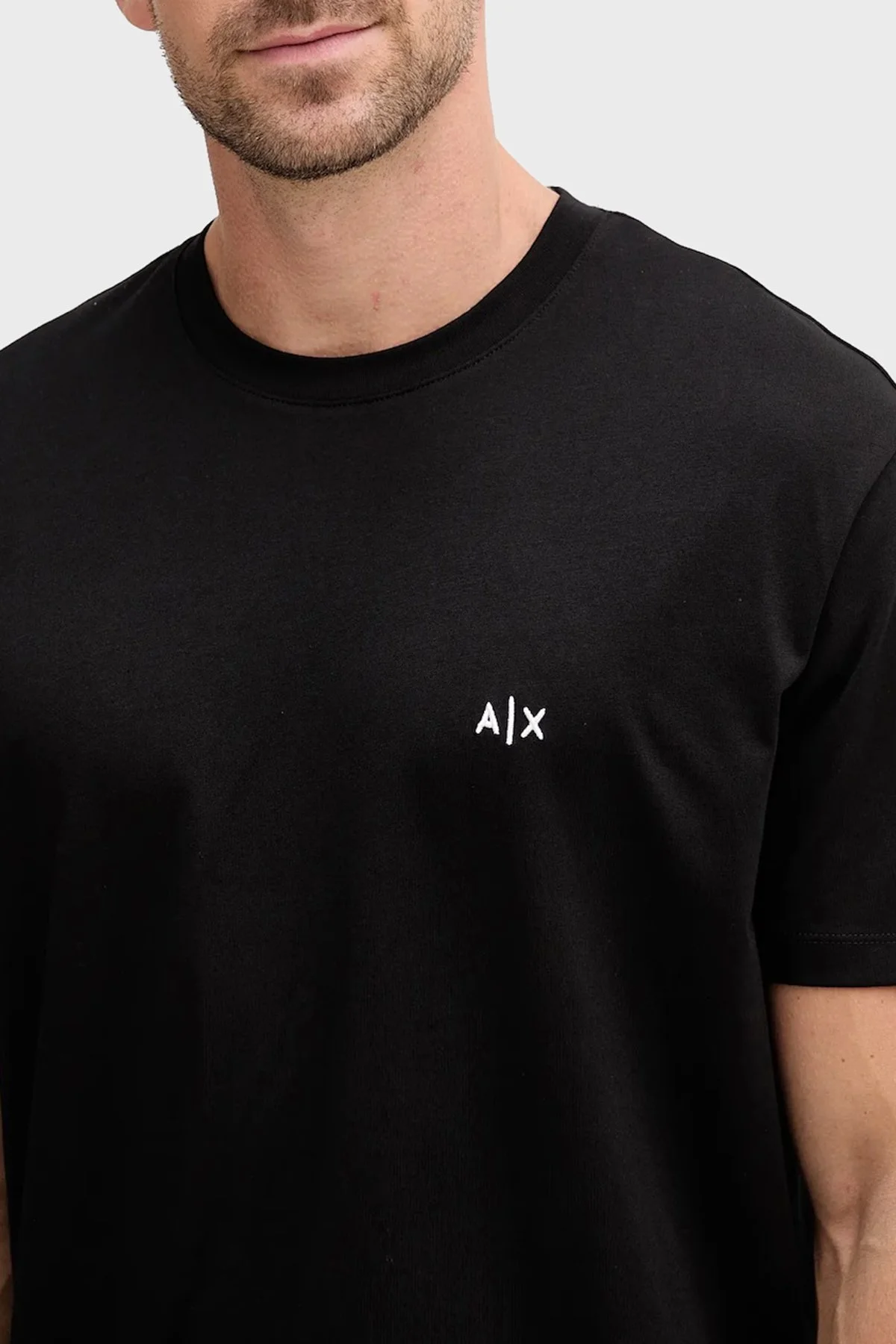 Armani Exchange Pamuklu Regular Fit Logolu Bisiklet Yaka Erkek T Shirt XM001568 AF10358 UC001 SİYAH - 3