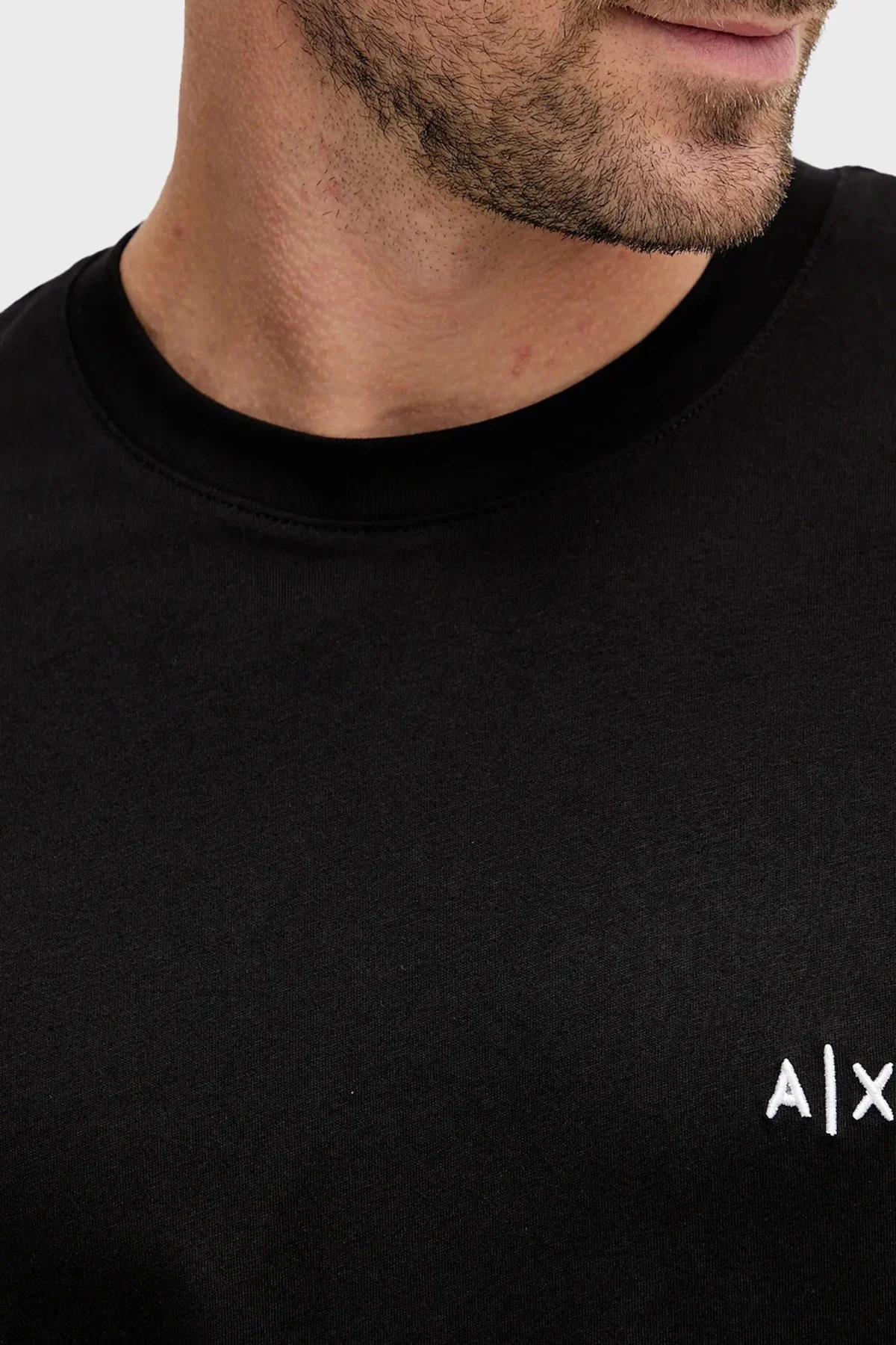 Armani Exchange Pamuklu Regular Fit Logolu Bisiklet Yaka Erkek T Shirt XM001568 AF10358 UC001 SİYAH - 4
