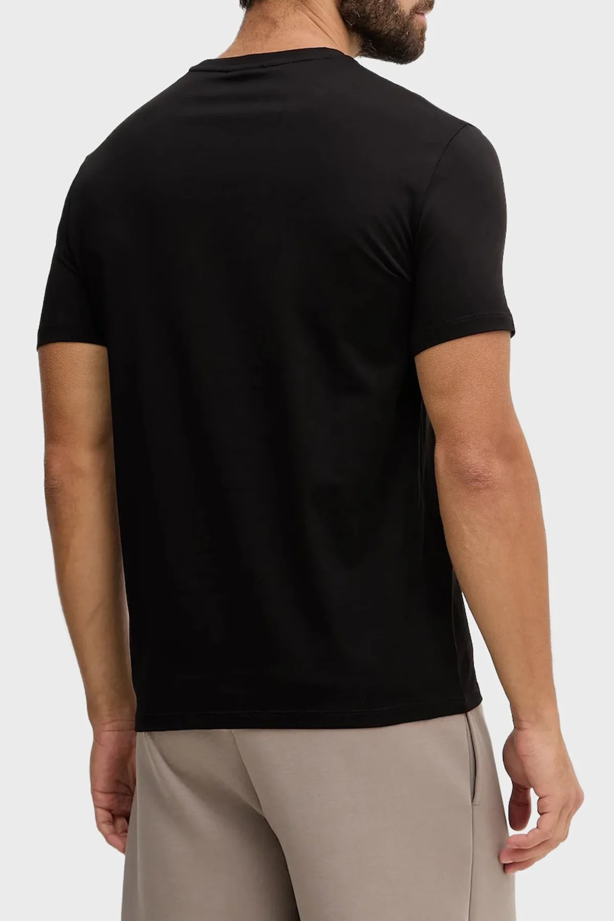 Armani Exchange Pamuklu Regular Fit Logolu Bisiklet Yaka Erkek T Shirt XM001784 AF10356 UC001 SİYAH - 3