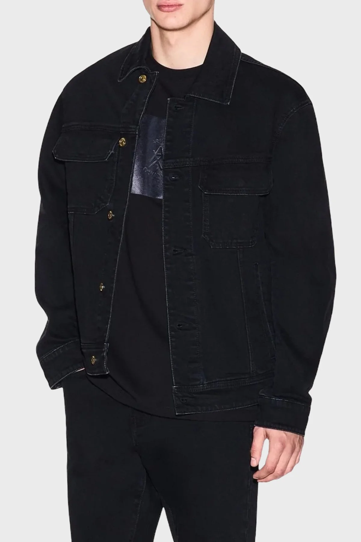 Armani Exchange Pamuklu Regular Fit Logolu Bisiklet Yaka Erkek T Shirt XM002213 AF10356 UC001 SİYAH - 3