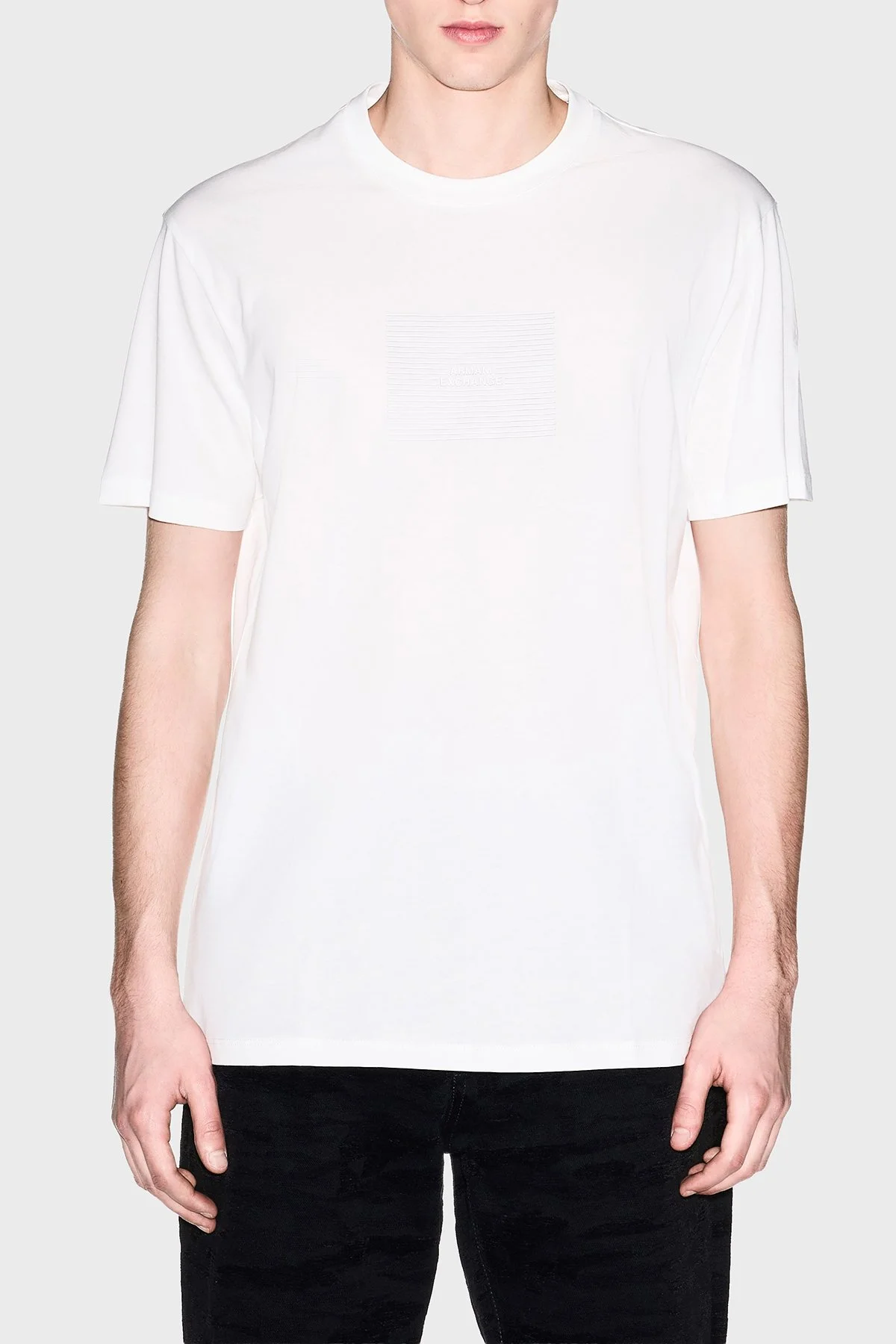 Armani Exchange Pamuklu Regular Fit Logolu Bisiklet Yaka Erkek T Shirt XM002456 AF10356 U0009 BEYAZ - 1