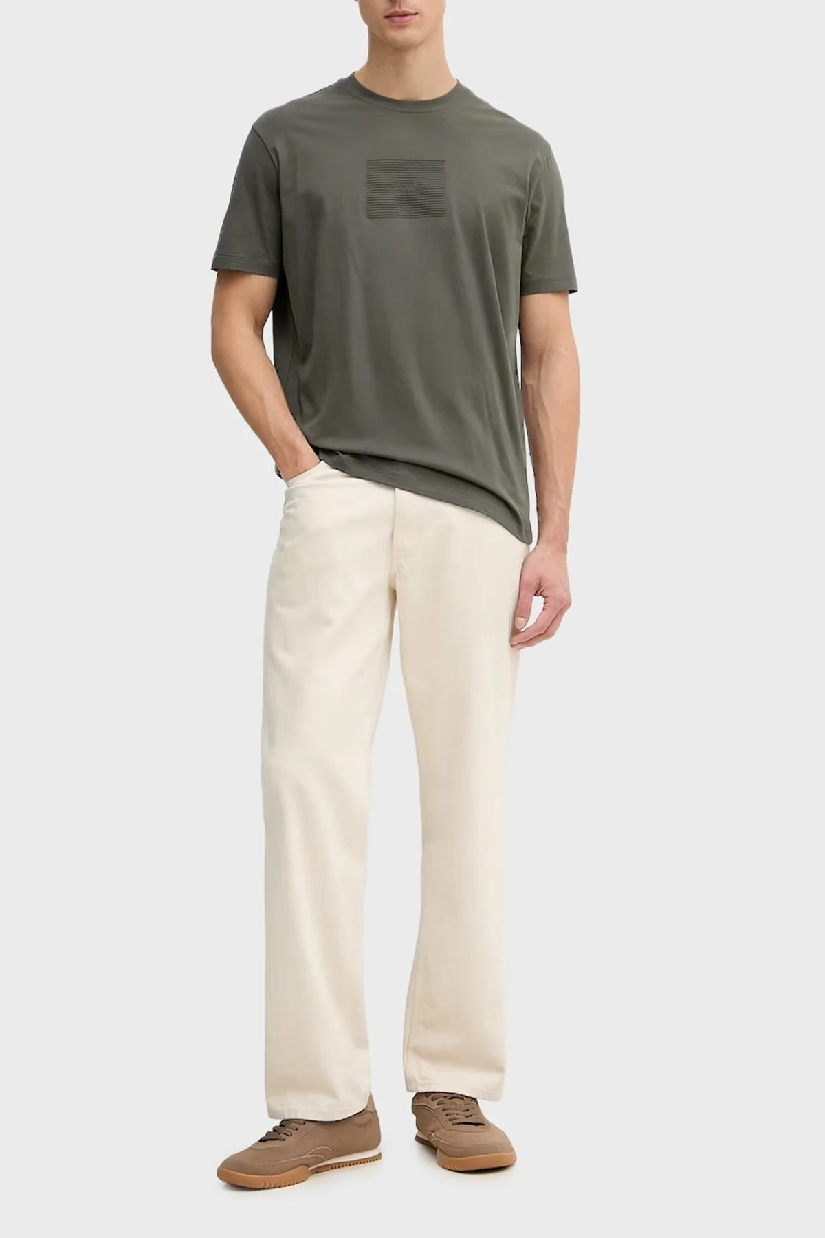 Armani Exchange Pamuklu Regular Fit Logolu Bisiklet Yaka Erkek T Shirt XM002456 AF10356 U8144 HAKİ - 2