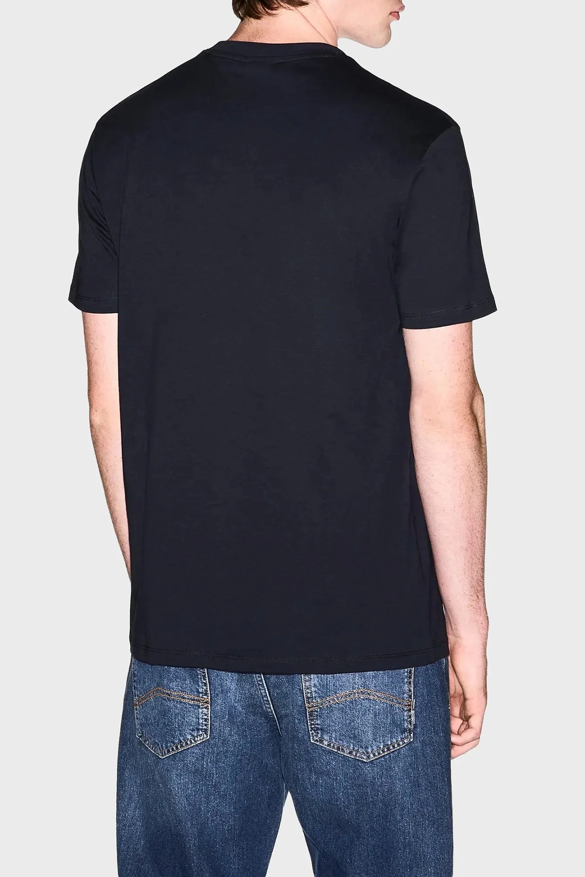 Armani Exchange Pamuklu Regular Fit Logolu Bisiklet Yaka Erkek T Shirt XM002456 AF10356 UB101 LACİVERT - 3