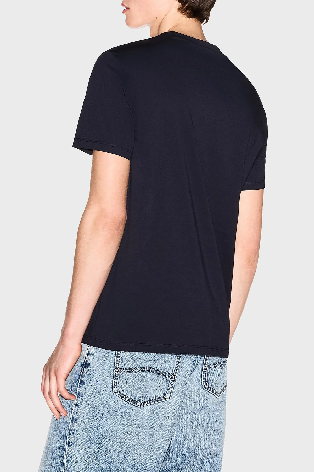 Armani Exchange Pamuklu Regular Fit Logolu Bisiklet Yaka Erkek T Shirt XM002472 AF10356 UB101 LACİVERT - 3
