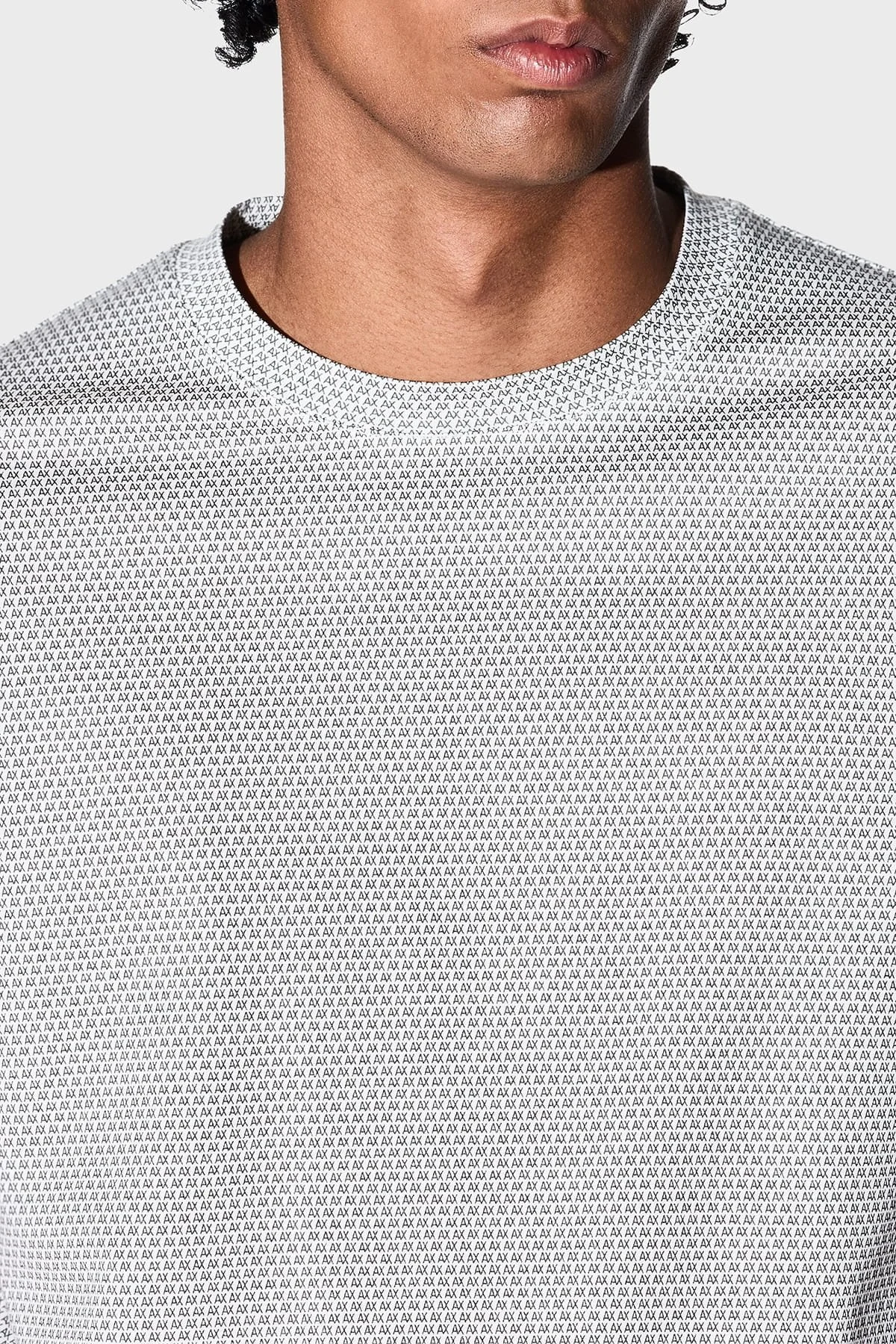 Armani Exchange Pamuklu Regular Fit Logolu Bisiklet Yaka Erkek T Shirt XM002511 AF10356 F1168 GRİ - 3