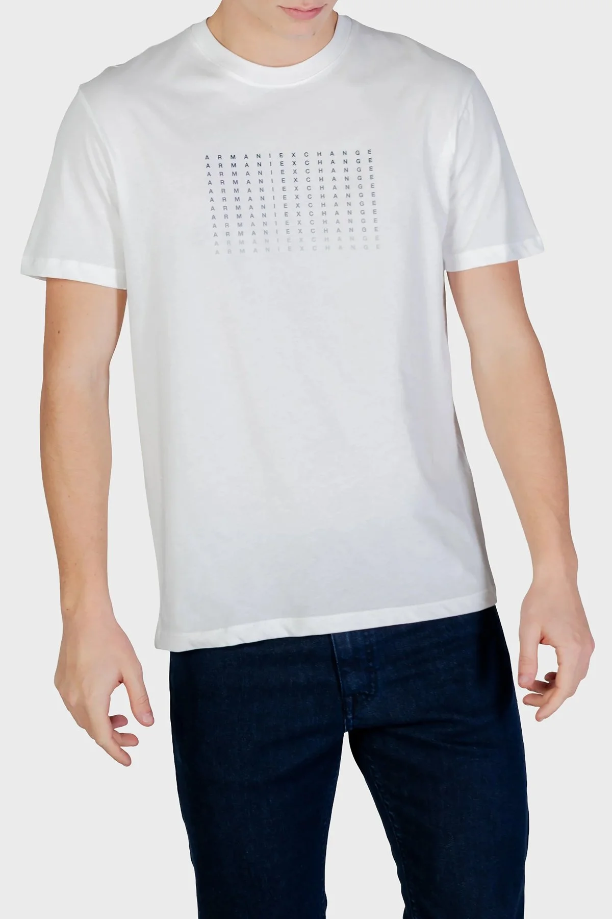 Armani Exchange Pamuklu Regular Fit Logolu Bisiklet Yaka Erkek T Shirt XM002519 AF10334 U0009 BEYAZ - 4