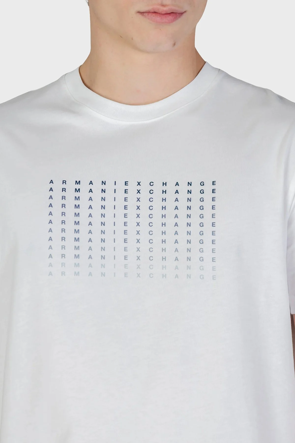 Armani Exchange Pamuklu Regular Fit Logolu Bisiklet Yaka Erkek T Shirt XM002519 AF10334 U0009 BEYAZ - 5