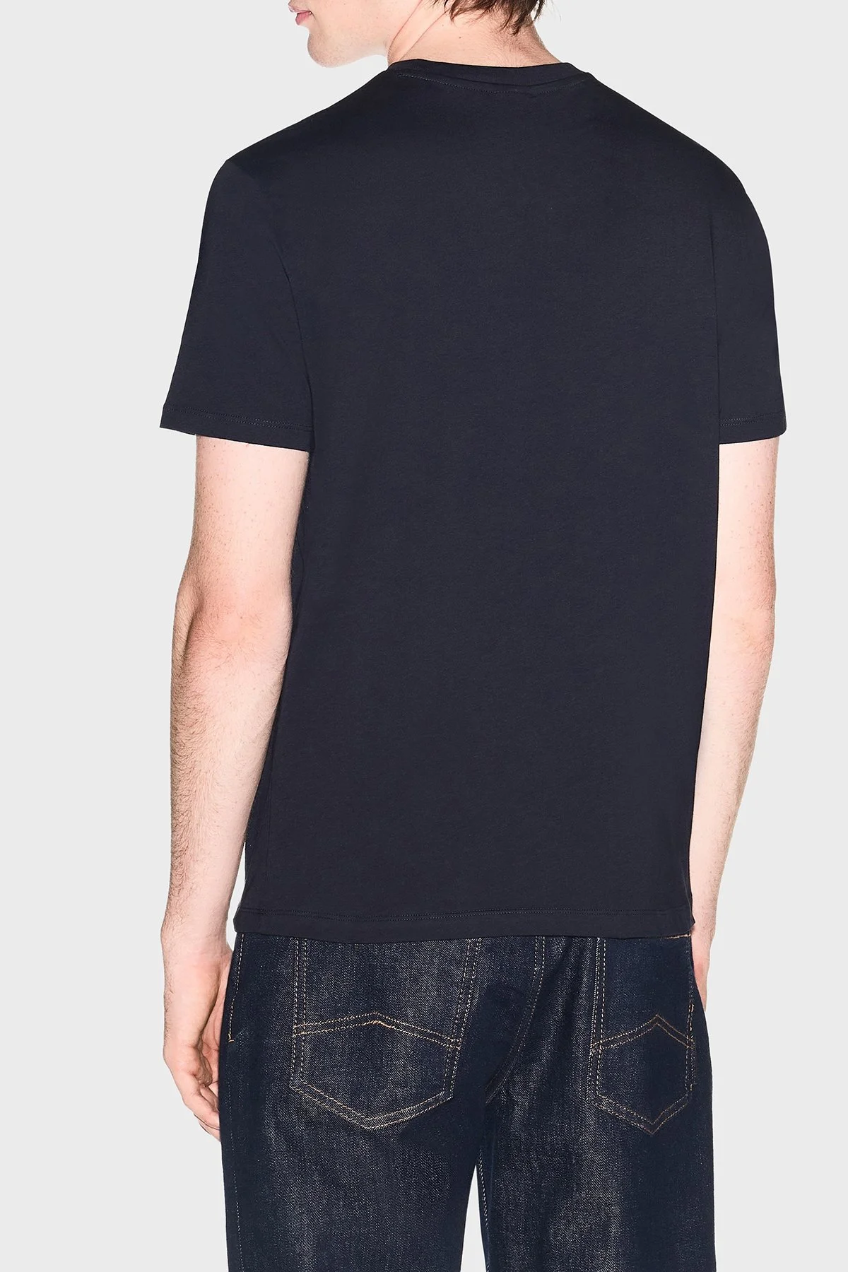 Armani Exchange Pamuklu Regular Fit Logolu Bisiklet Yaka Erkek T Shirt XM002519 AF10334 UB101 LACİVERT - 3