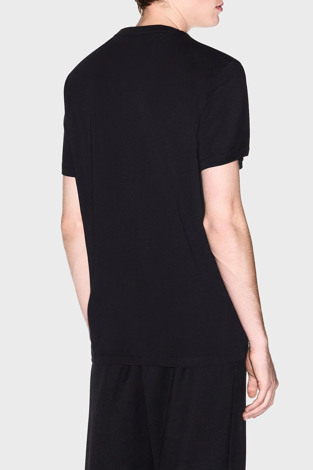 Armani Exchange Pamuklu Regular Fit Logolu Bisiklet Yaka Erkek T Shirt XM002784 AF10356 UC001 SİYAH - 3