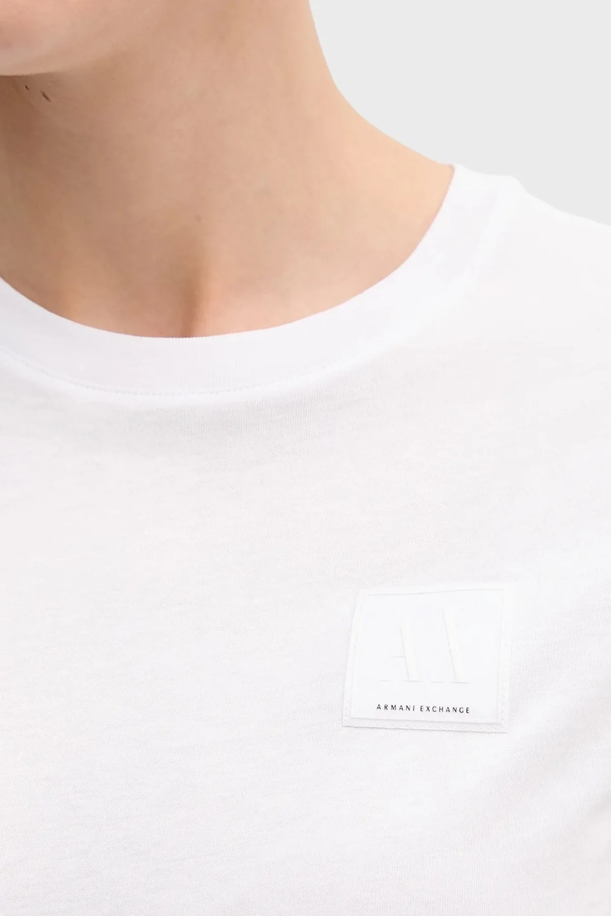 Armani Exchange Pamuklu Regular Fit Logolu Bisiklte Yaka Bayan T Shirt XW000831 AF10356 U0002 BEYAZ - 4