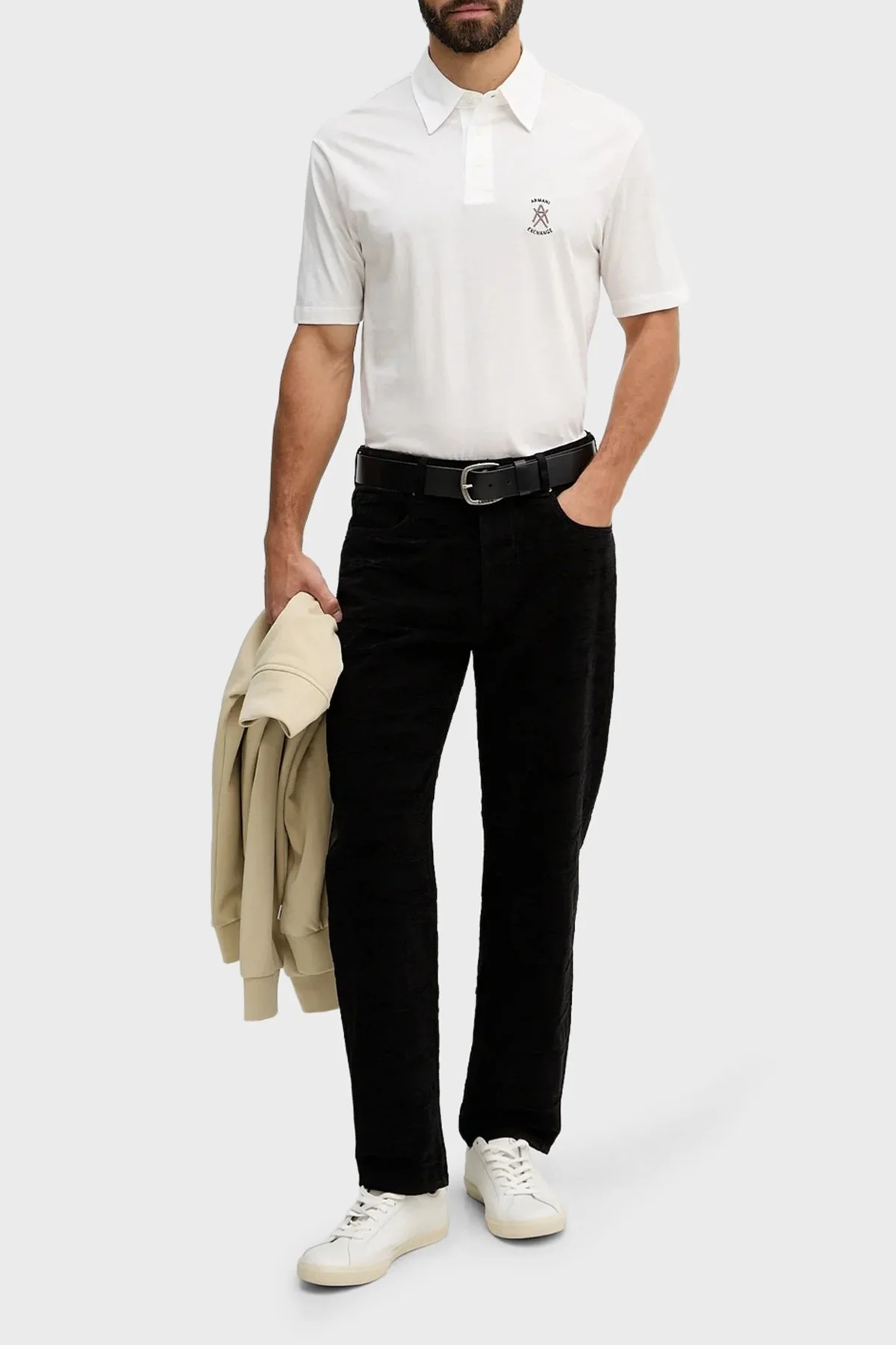 Armani Exchange Pamuklu Regular Fit Logolu Düğmeli Erkek Polo XM002209 AF10364 U0009 BEYAZ - 2