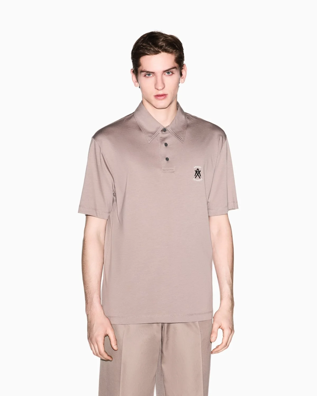 Armani Exchange Pamuklu Regular Fit Logolu Düğmeli Erkek Polo XM002209 AF10364 U6107 GRİ - 1
