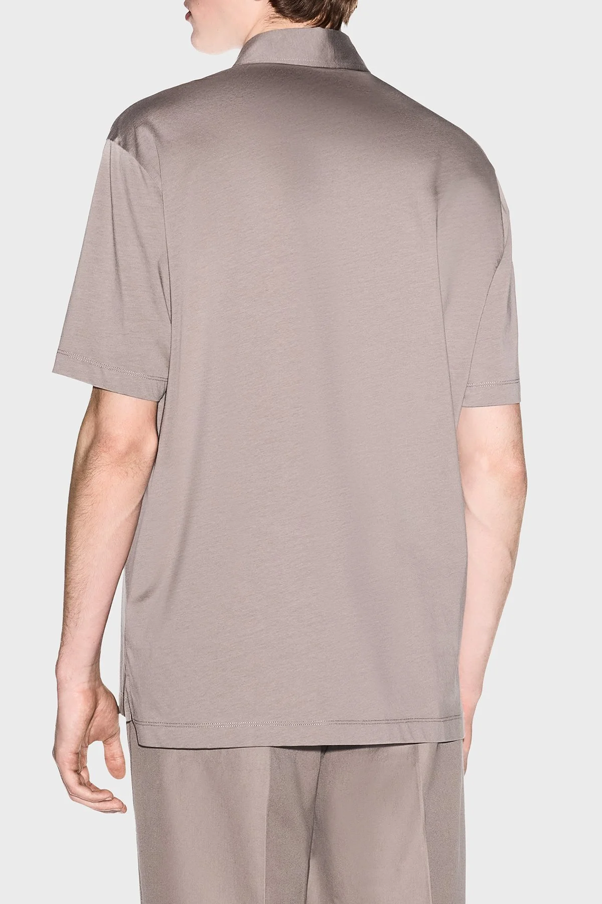 Armani Exchange Pamuklu Regular Fit Logolu Düğmeli Erkek Polo XM002209 AF10364 U6107 GRİ - 3