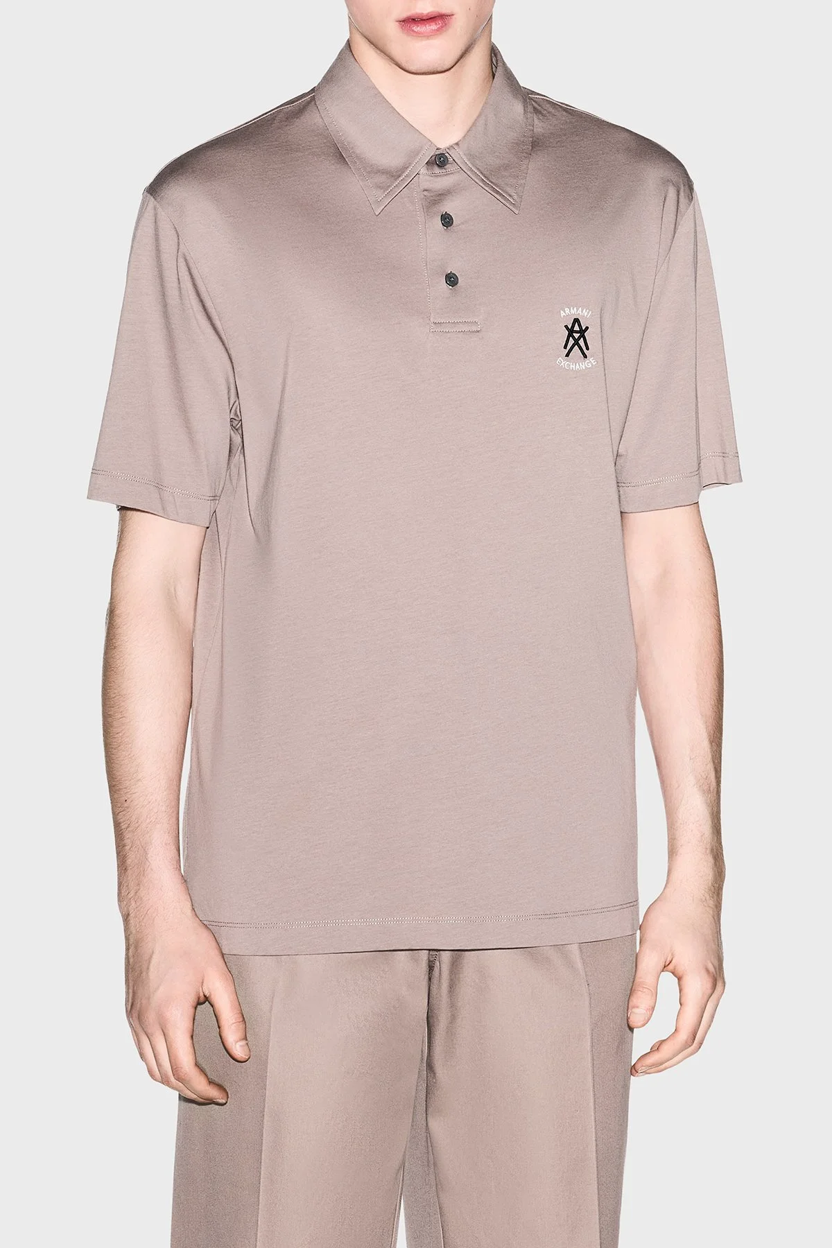 Armani Exchange Pamuklu Regular Fit Logolu Düğmeli Erkek Polo XM002209 AF10364 U6107 GRİ - 4