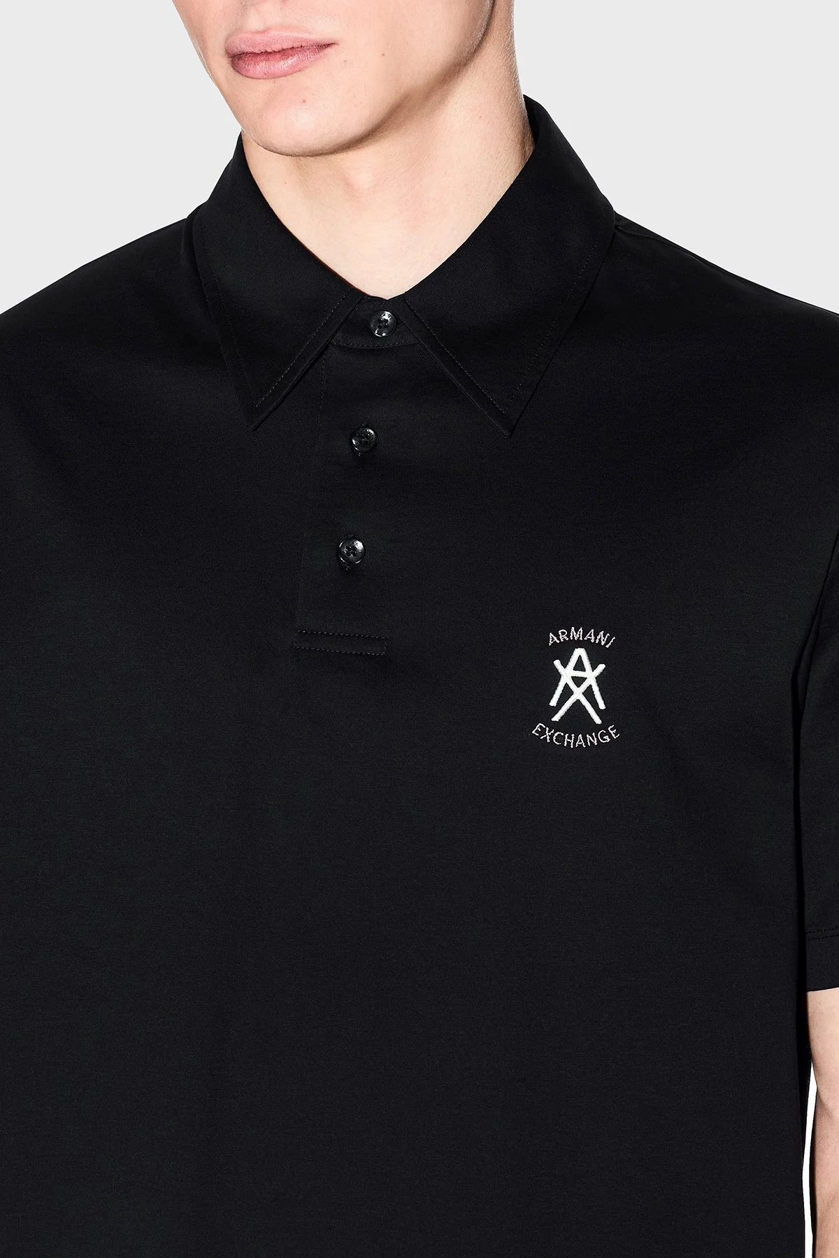 Armani Exchange Pamuklu Regular Fit Logolu Düğmeli Erkek Polo XM002209 AF10364 UC001 SİYAH - 4
