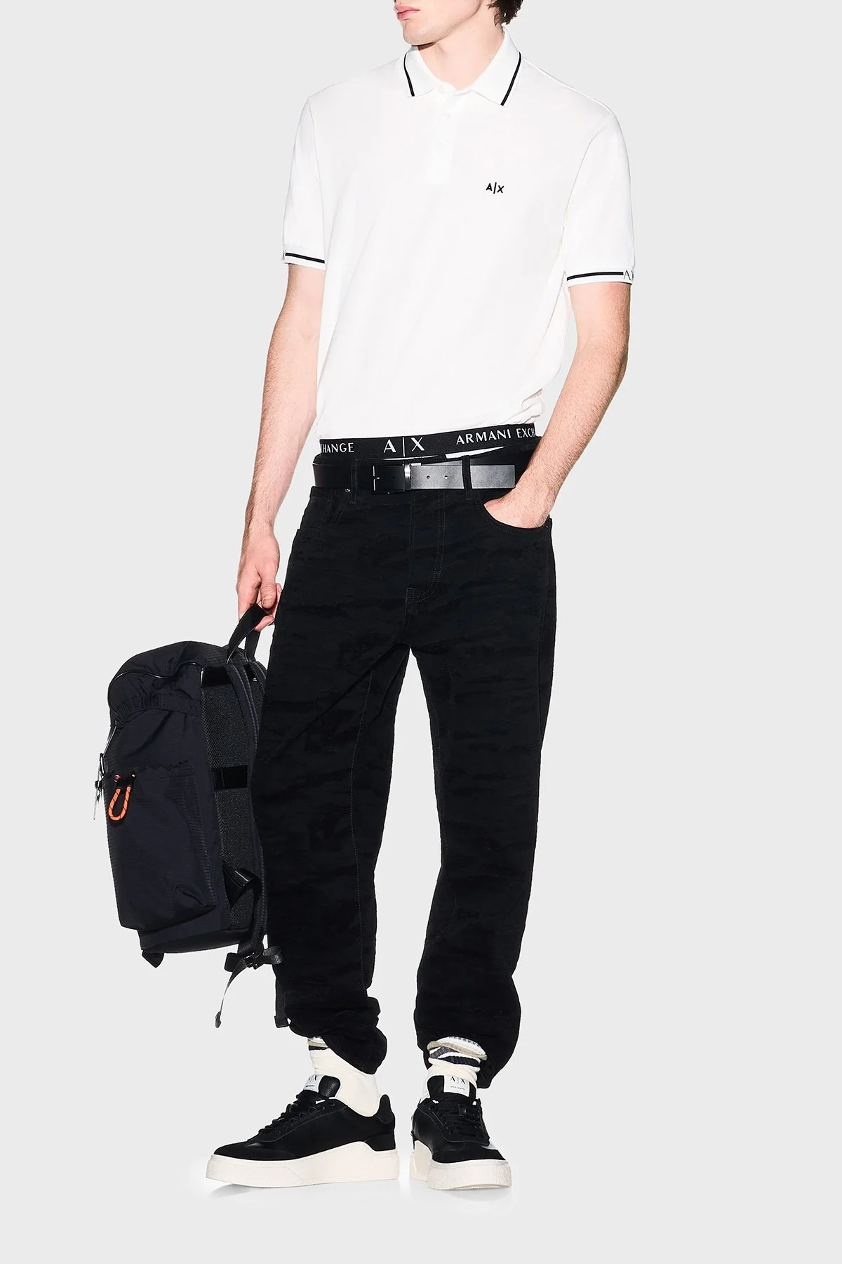 Armani Exchange Pamuklu Regular Fit Logolu Düğmeli Erkek Polo XM002356 AF13026 U0009 BEYAZ - 2