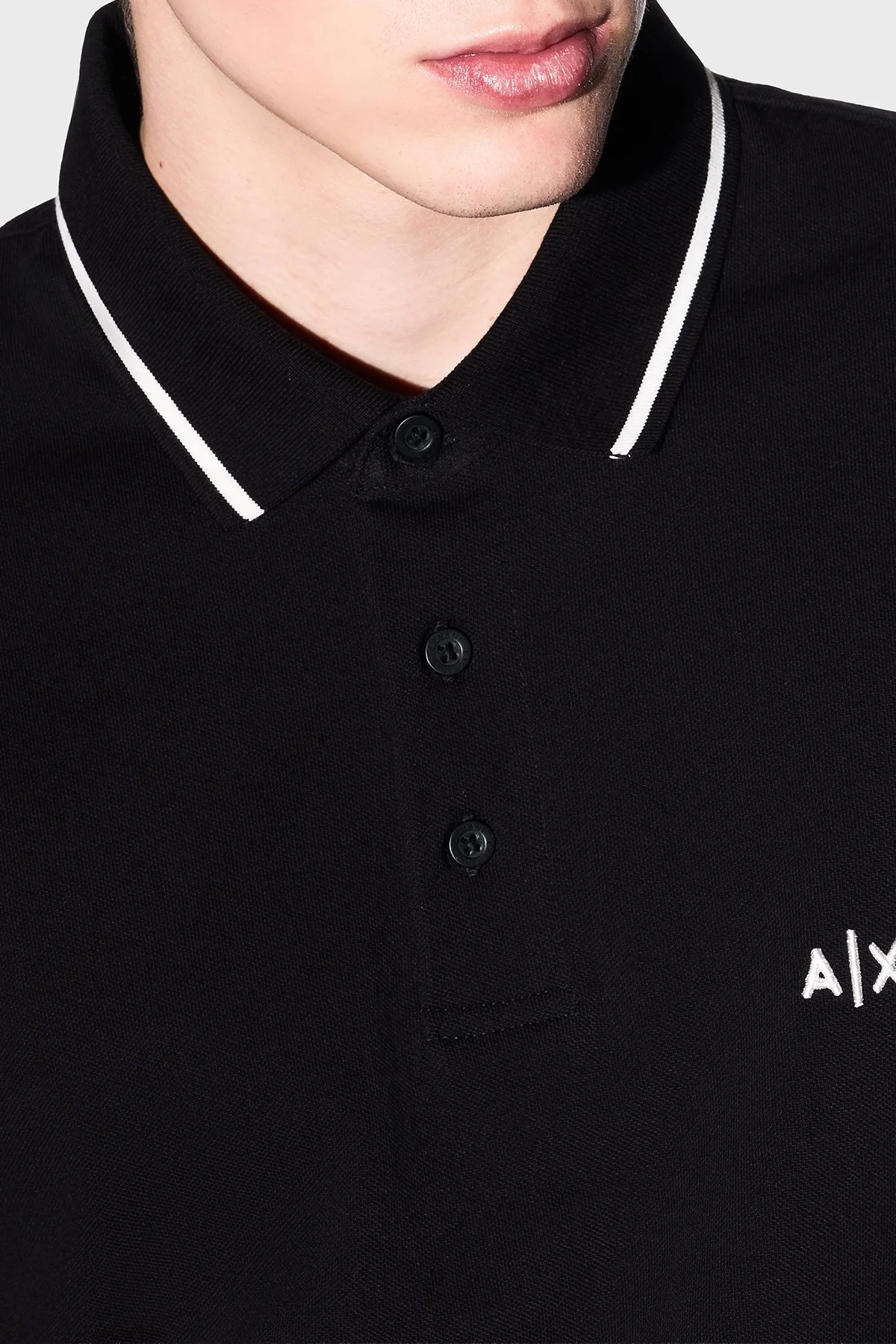 Armani Exchange Pamuklu Regular Fit Logolu Düğmeli Erkek Polo XM002356 AF13026 UC001 SİYAH - 4