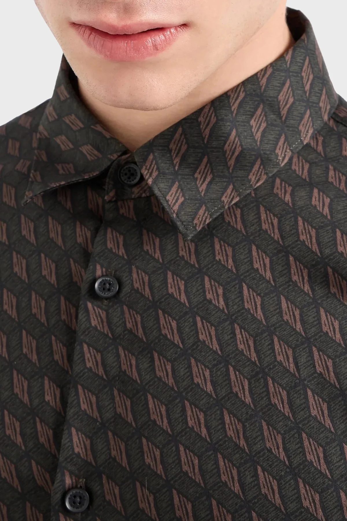 Armani Exchange Pamuklu Regular Fit Logolu Erkek Gömlek 6DZC45 ZNZRZ 72AF SİYAH - 2