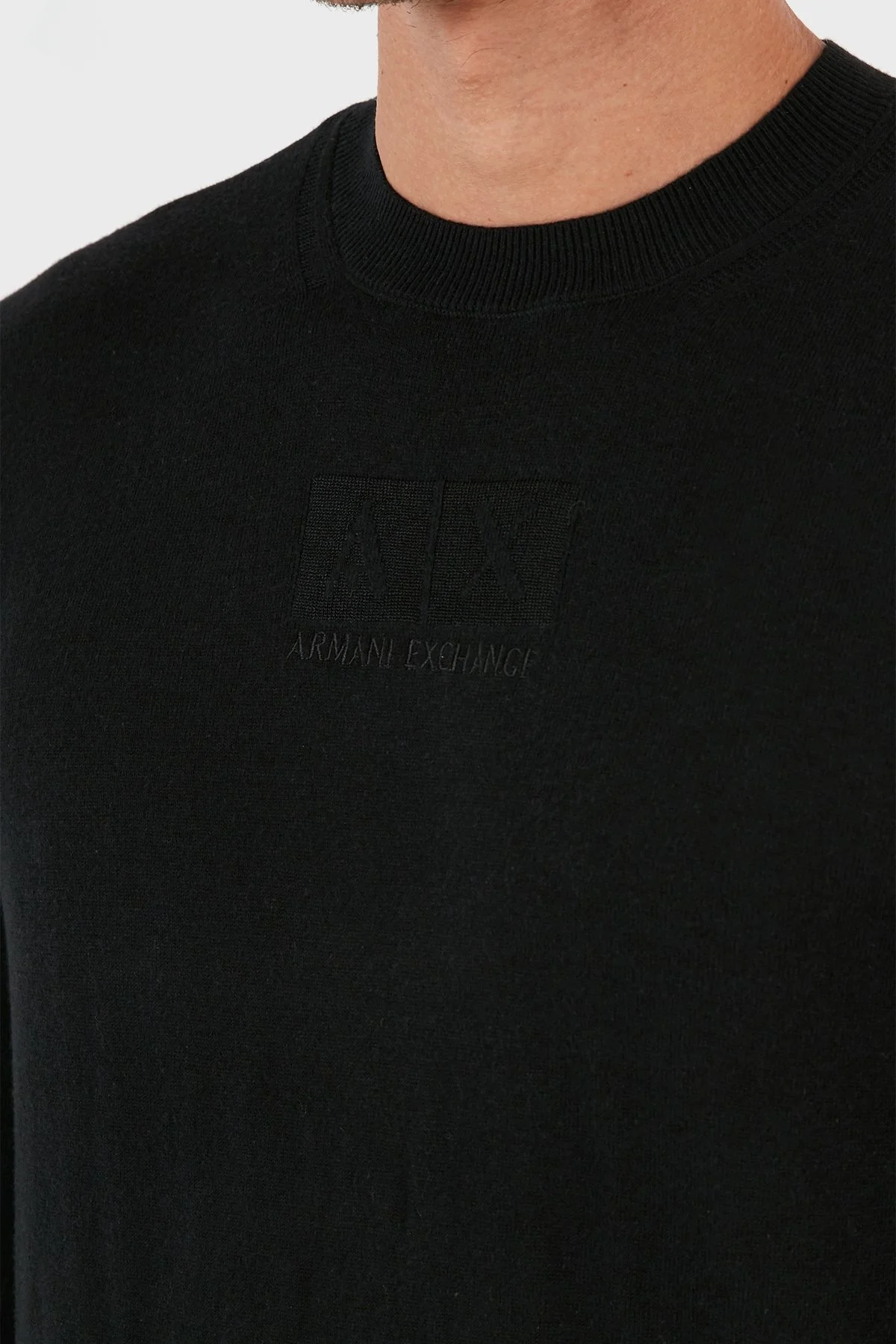 Armani Exchange Pamuklu Regular Fit Logolu Erkek Kazak 6RZM1F ZMW8Z 1200 SİYAH - 5