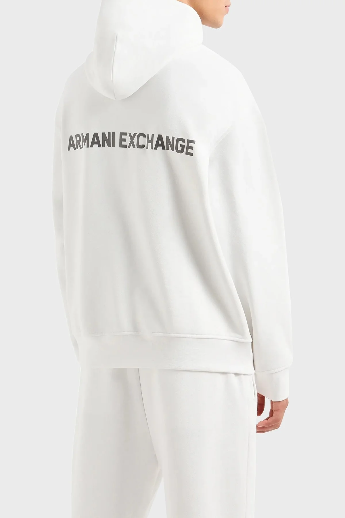 Armani Exchange Pamuklu Regular Fit Logolu Kapüşonlu Erkek Sweat 6DZMLJ ZJ4XZ 1116 BEYAZ - 8