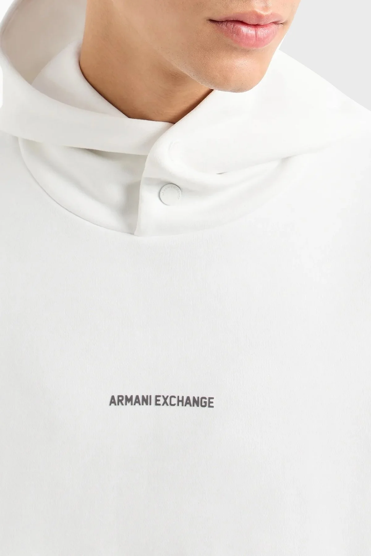 Armani Exchange Pamuklu Regular Fit Logolu Kapüşonlu Erkek Sweat 6DZMLJ ZJ4XZ 1116 BEYAZ - 9