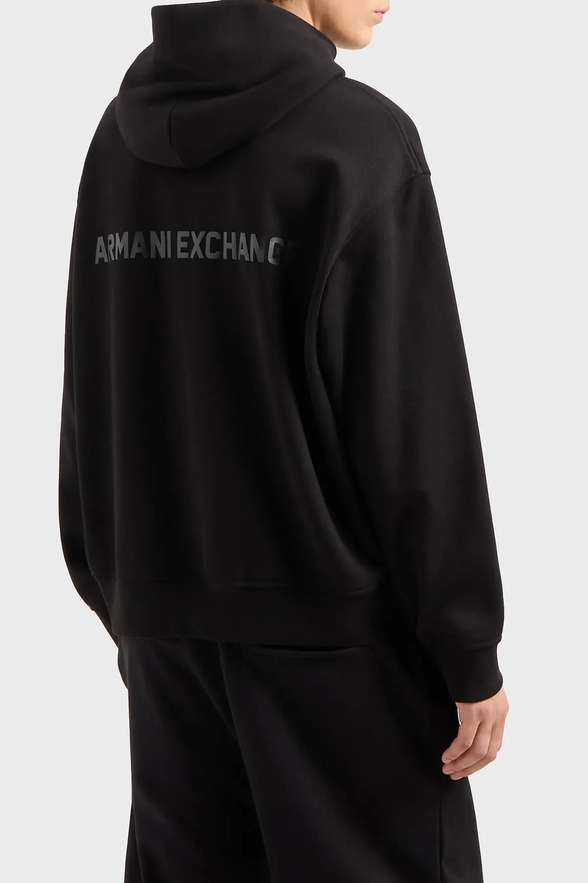 Armani Exchange Pamuklu Regular Fit Logolu Kapüşonlu Erkek Sweat 6DZMLJ ZJ4XZ 1200 SİYAH - 3