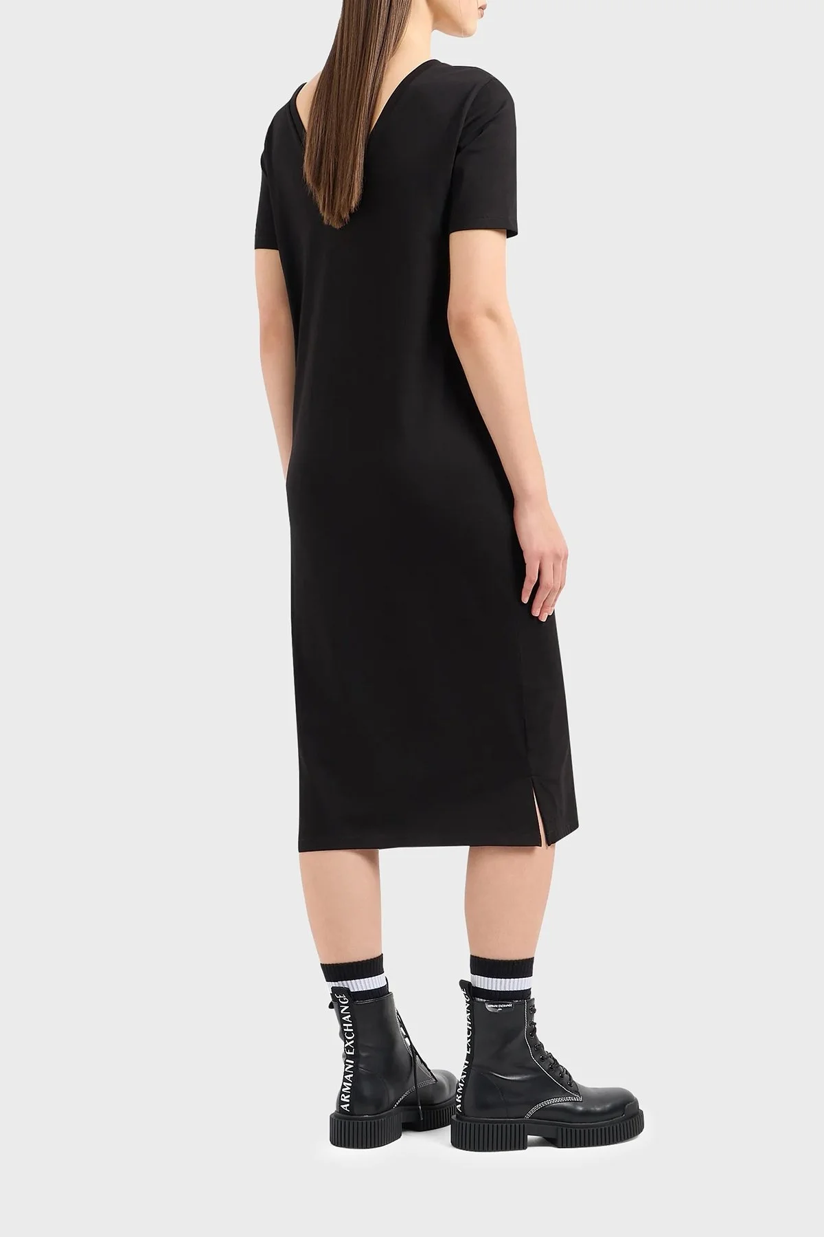 Armani Exchange Pamuklu Regular Fit Midi Bayan Elbise 3DYAAF YJG3Z 1200 SİYAH - 8