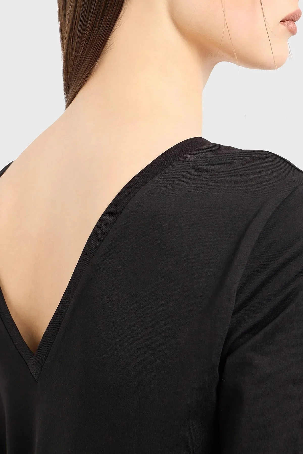 Armani Exchange Pamuklu Regular Fit Midi Bayan Elbise 3DYAAF YJG3Z 1200 SİYAH - 9