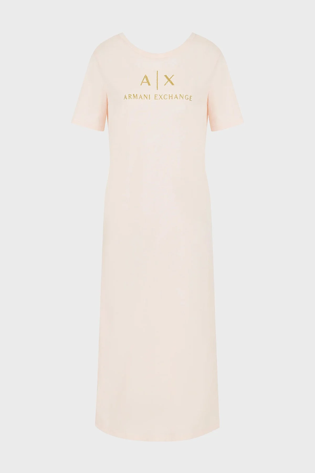 Armani Exchange Pamuklu Regular Fit Midi Kadın Elbise 3DYAAF YJG3Z 14BD PUDRA - 5