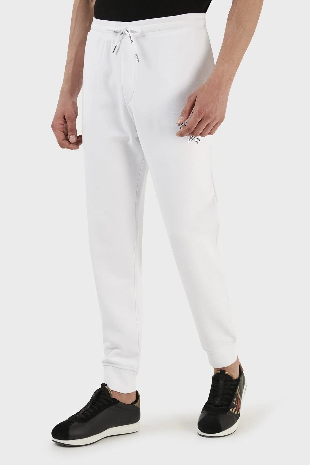 Armani Exchange Pamuklu Regular Fit Polarlı Jogger Spor Erkek Pantolon 3RZPAQ ZJTDZ 1100 BEYAZ - 4