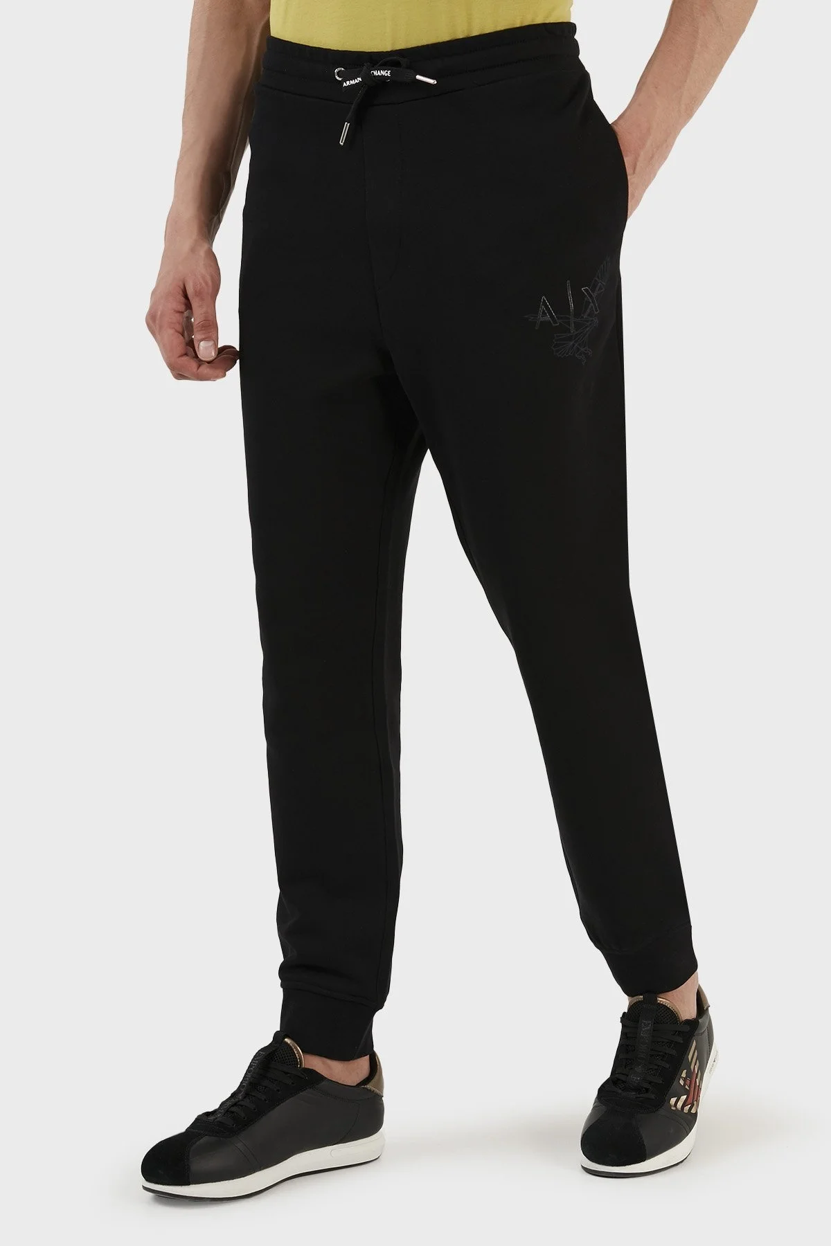 Armani Exchange Pamuklu Regular Fit Polarlı Jogger Spor Erkek Pantolon 3RZPAQ ZJTDZ 1200 SİYAH - 2