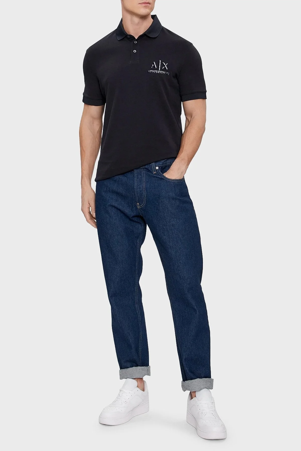 Armani Exchange Pamuklu Regular Fit Polo Yaka T Shir Erkek Polo Yaka T Shirt 3DZFSB ZJM5Z 1583 LACİVERT - 2