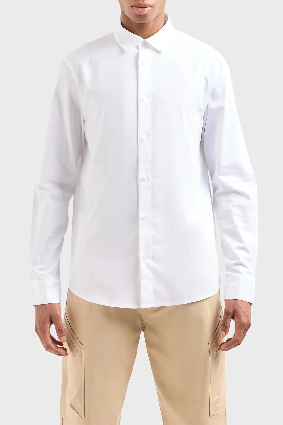 Armani Exchange Pamuklu Regular Fit Poplin Erkek Gömlek 3DZC36 ZNAUZ 1100 BEYAZ - 1