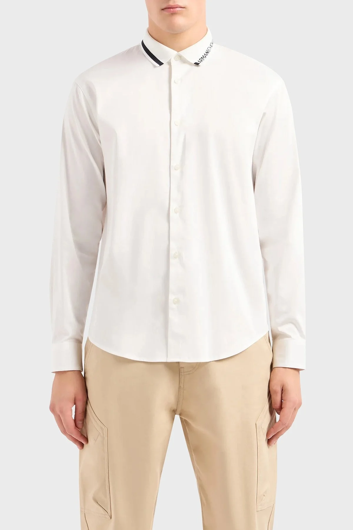 Armani Exchange Pamuklu Regular Fit Poplin Erkek Gömlek 3DZCL6 ZN10Z 1116 BEYAZ - 1