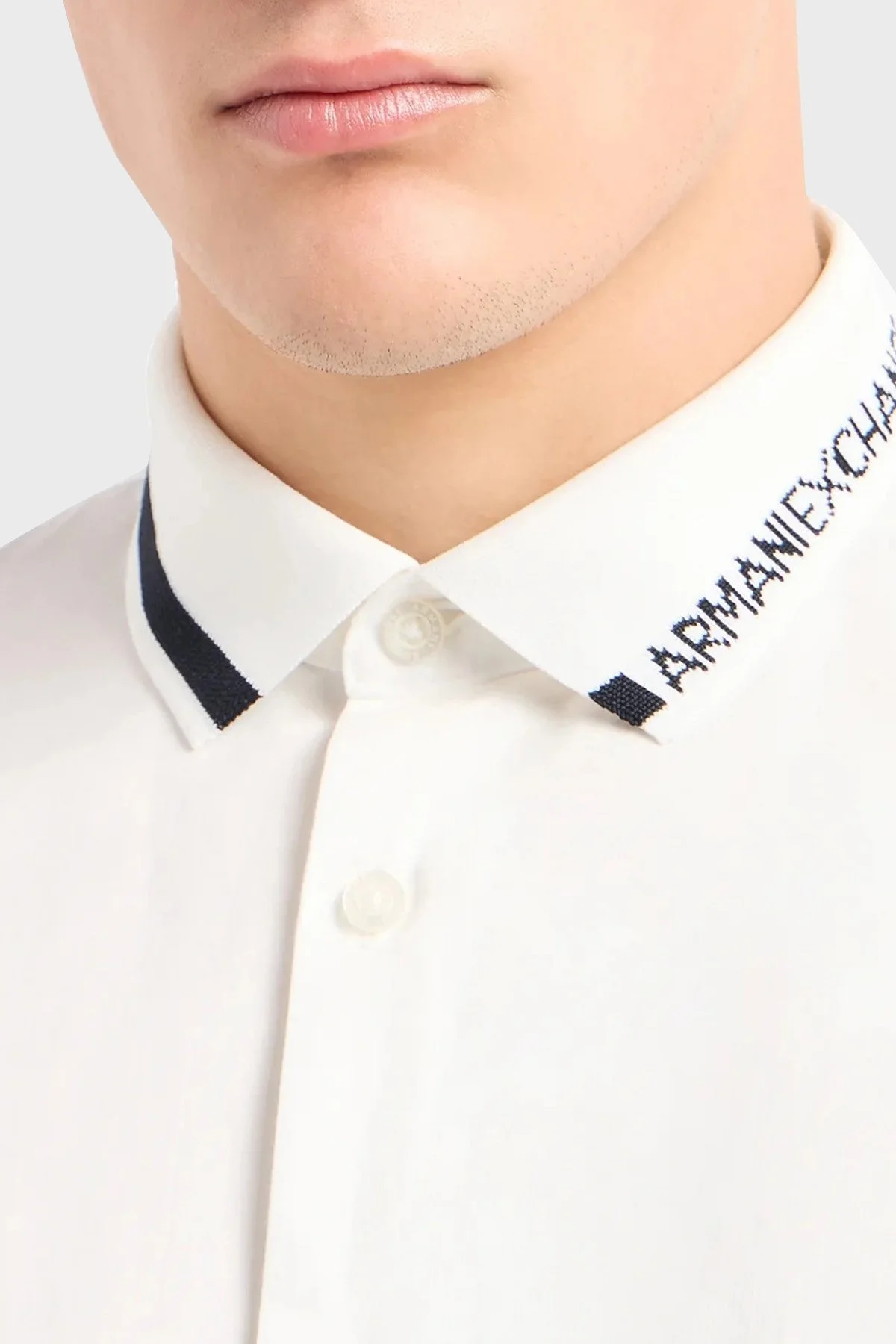 Armani Exchange Pamuklu Regular Fit Poplin Erkek Gömlek 3DZCL6 ZN10Z 1116 BEYAZ - 4