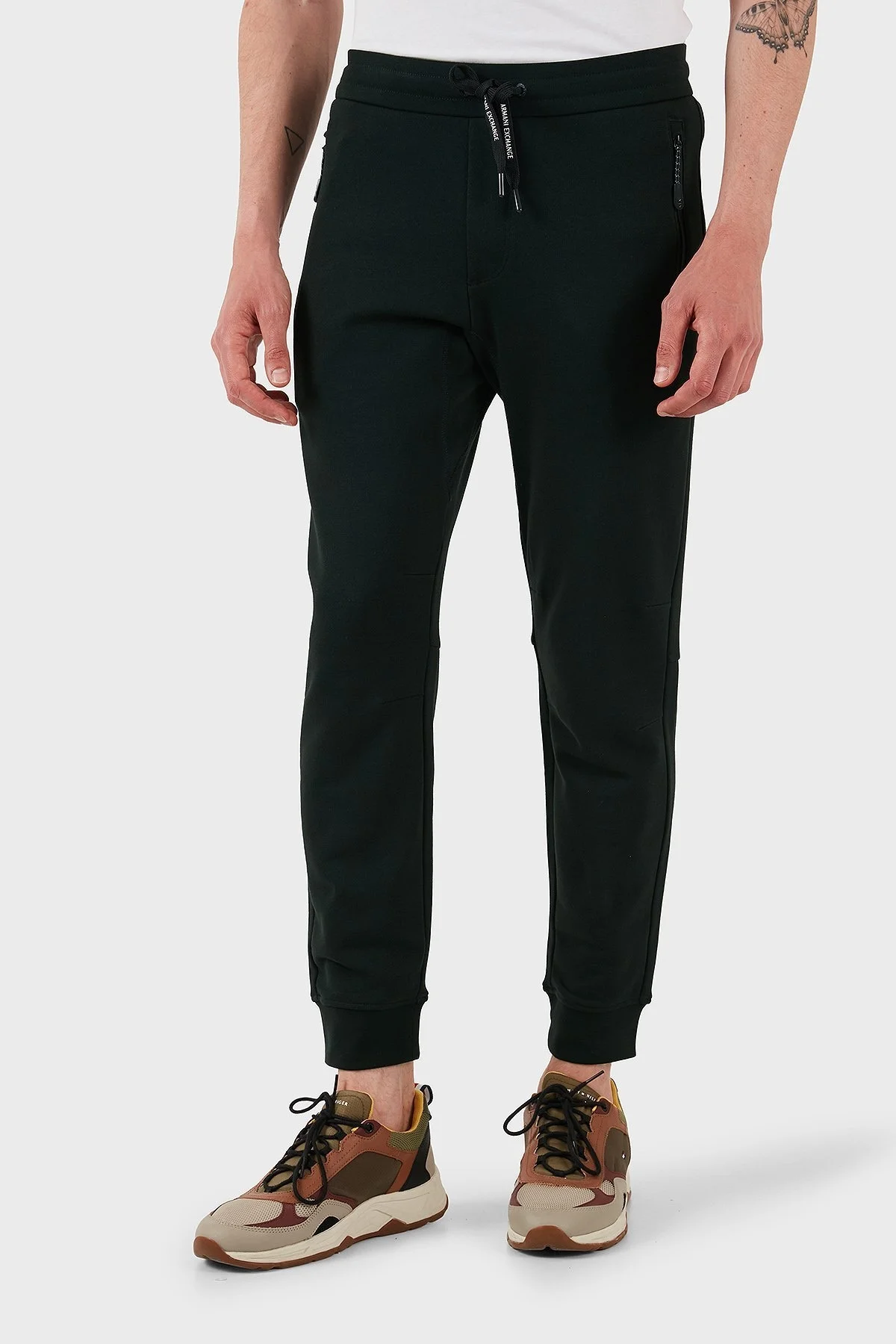 Armani Exchange Pamuklu Regular Fit Ribanalı Paça Jogger Spor Erkek Pantolon 8NZP73 ZJKRZ UB001 SİYAH - 10