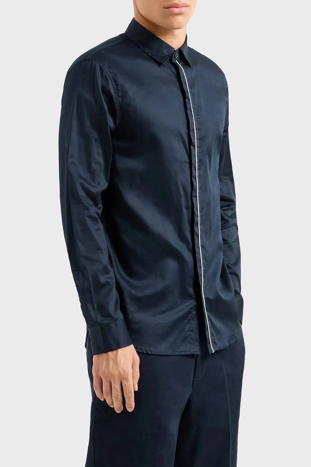 Armani Exchange Pamuklu Regular Fit Saten Erkek Gömlek 6DZC27 ZNZRZ 1510 LACİVERT - 6