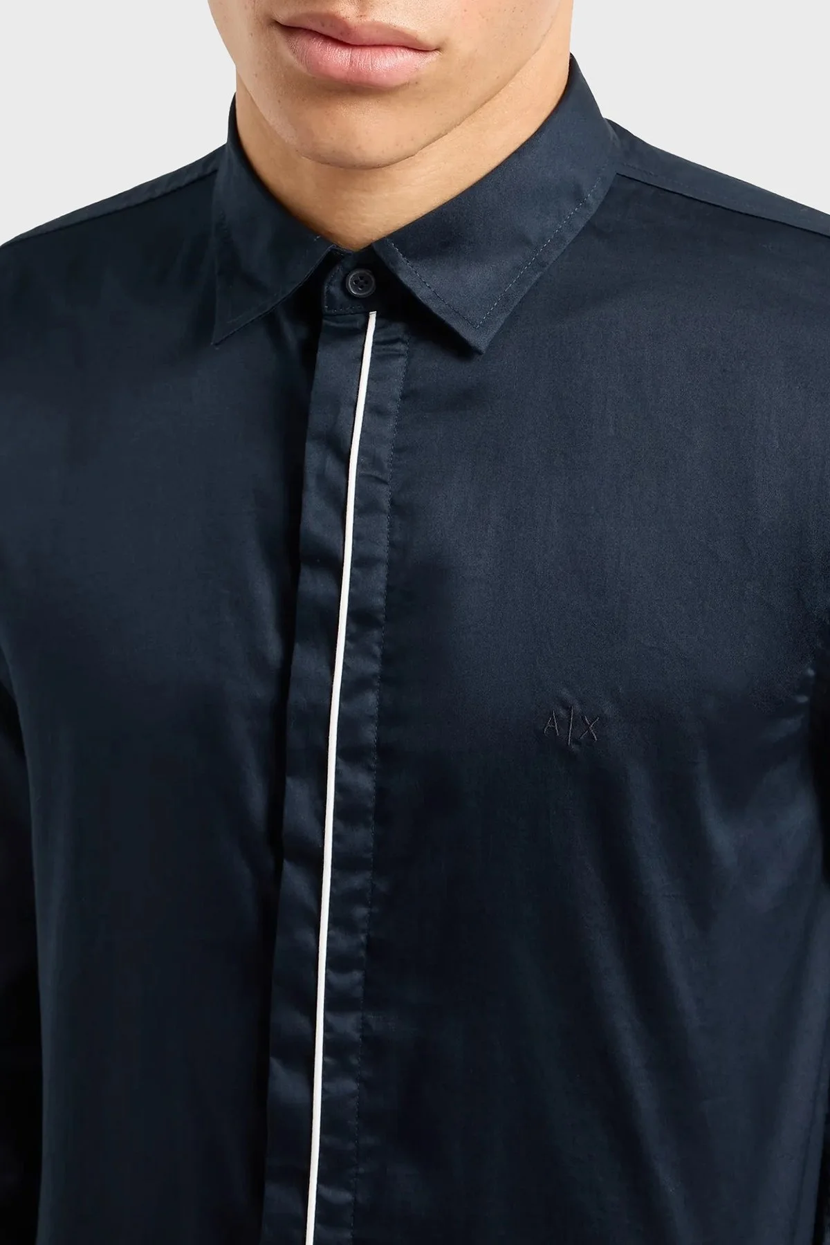 Armani Exchange Pamuklu Regular Fit Saten Erkek Gömlek 6DZC27 ZNZRZ 1510 LACİVERT - 9