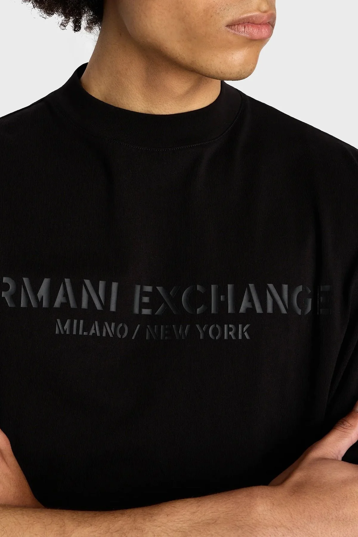 Armani Exchange Pamuklu Regular Fit Sıfır Yaka Erkek T Shirt 6RZTLH ZJ9JZ 1200 SİYAH - 3