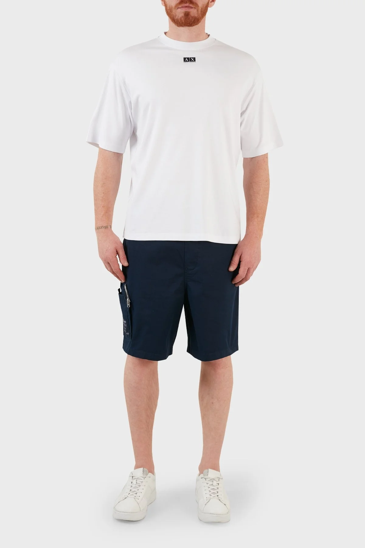 Armani Exchange Pamuklu Regular Fit Streç Kargo Erkek Bermuda 3LZS16 ZNCBZ 15BA LACİVERT - 2