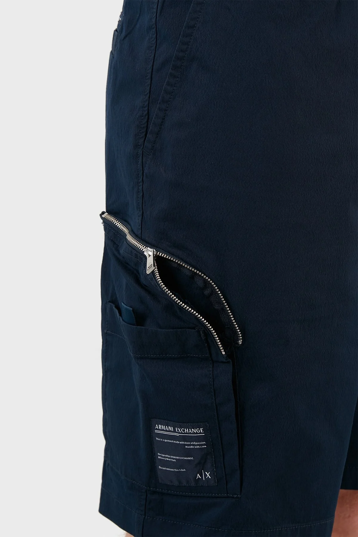 Armani Exchange Pamuklu Regular Fit Streç Kargo Erkek Bermuda 3LZS16 ZNCBZ 15BA LACİVERT - 4